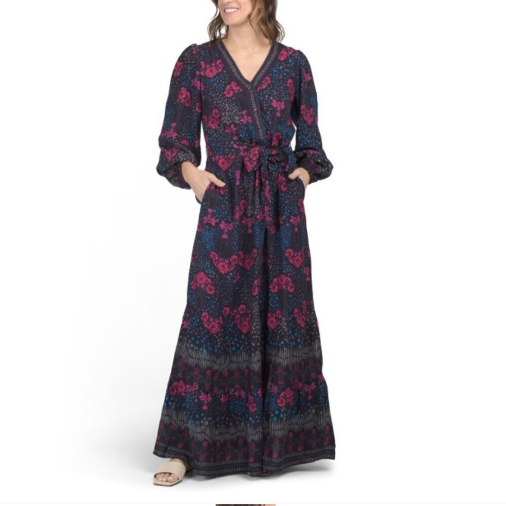 NWT Celina Moon Long Sleeve Maxi Dress. Size L